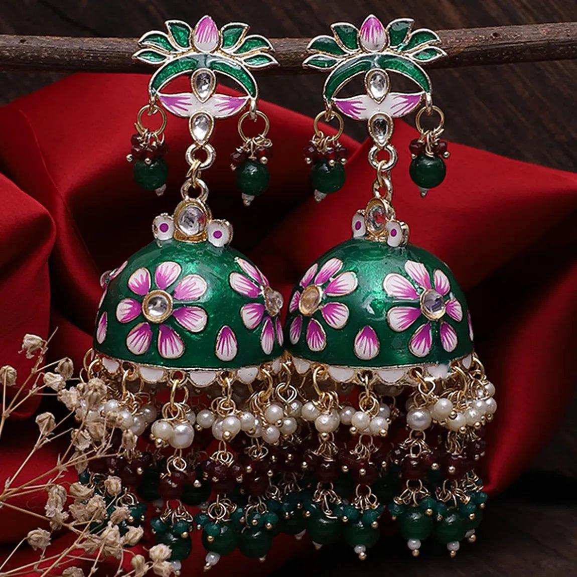 Dark Green Tapsee Jhumka