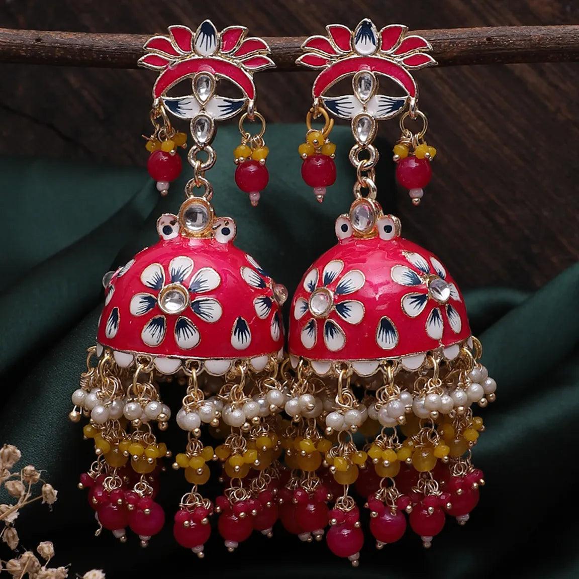 Dark Pink Tapsee Jhumka