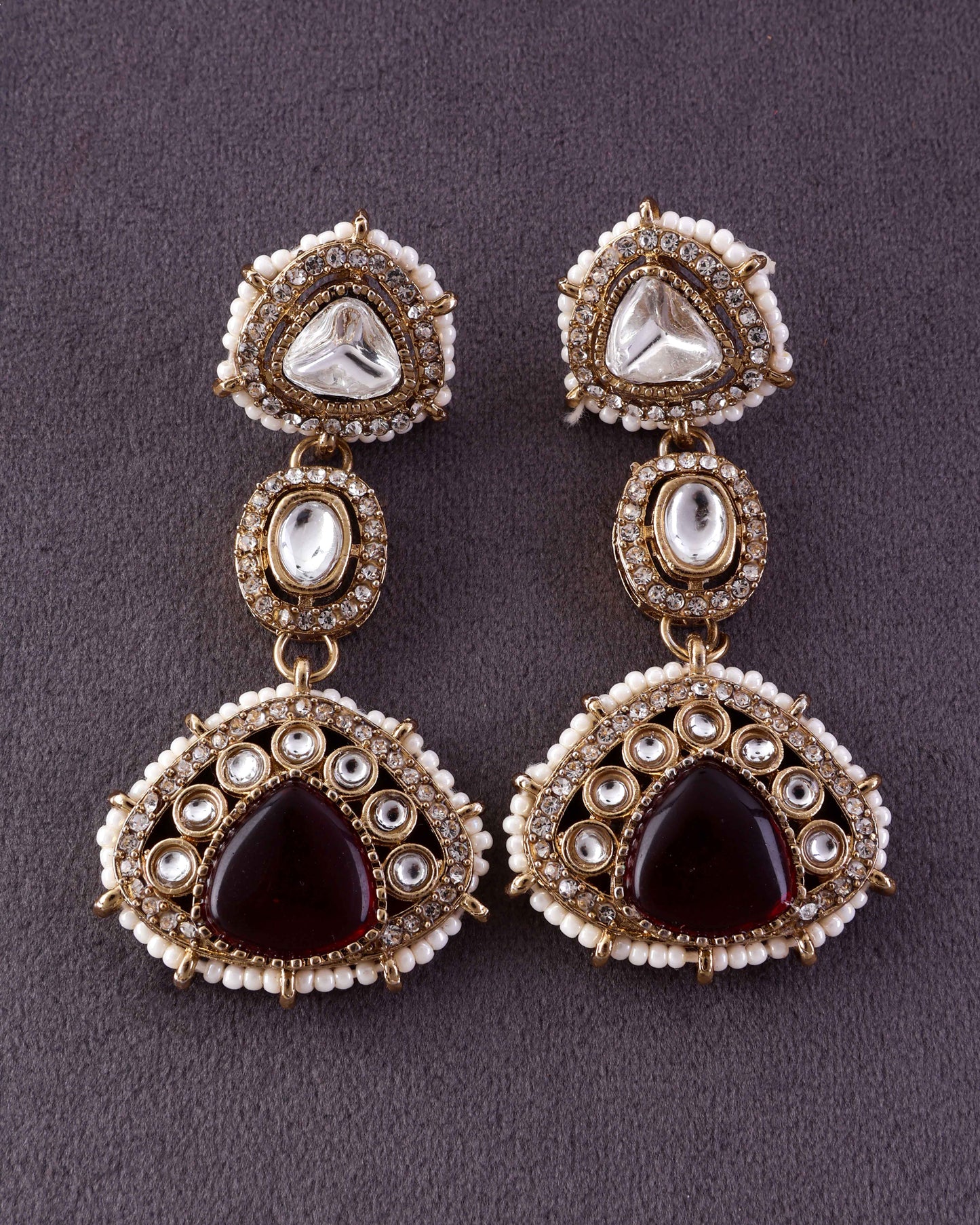 Ruby Rania Premium Designer Zircone Polki Dupe Earring