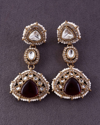 Ruby Rania Premium Designer Zircone Polki Dupe Earring