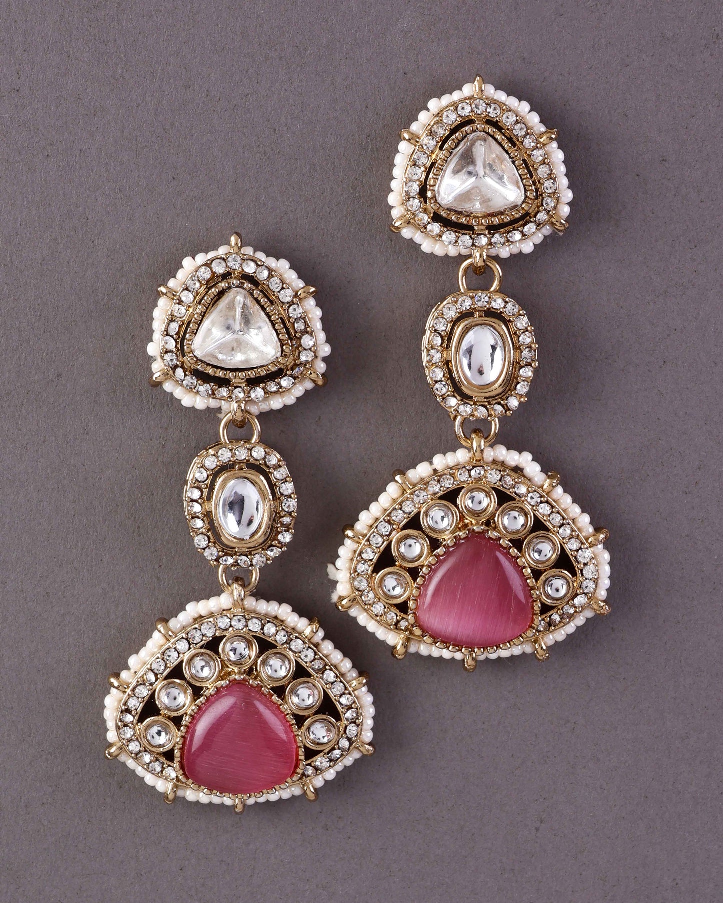 Blush Rania Premium Designer Zircone Polki Dupe Earring
