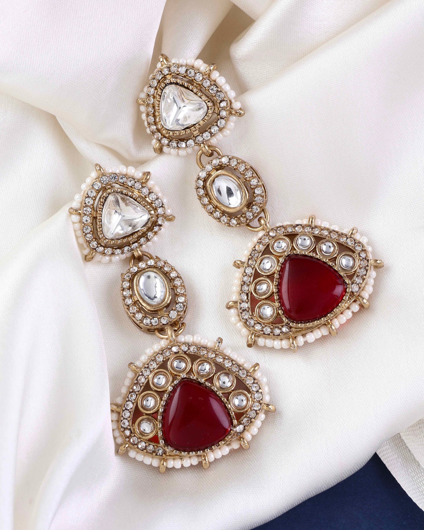 Ruby Rania Premium Designer Zircone Polki Dupe Earring