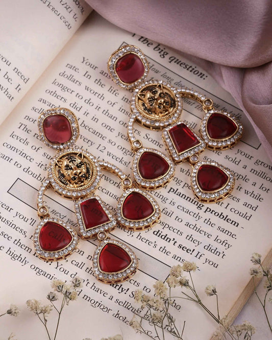 Ruby Sabya Designer Earring