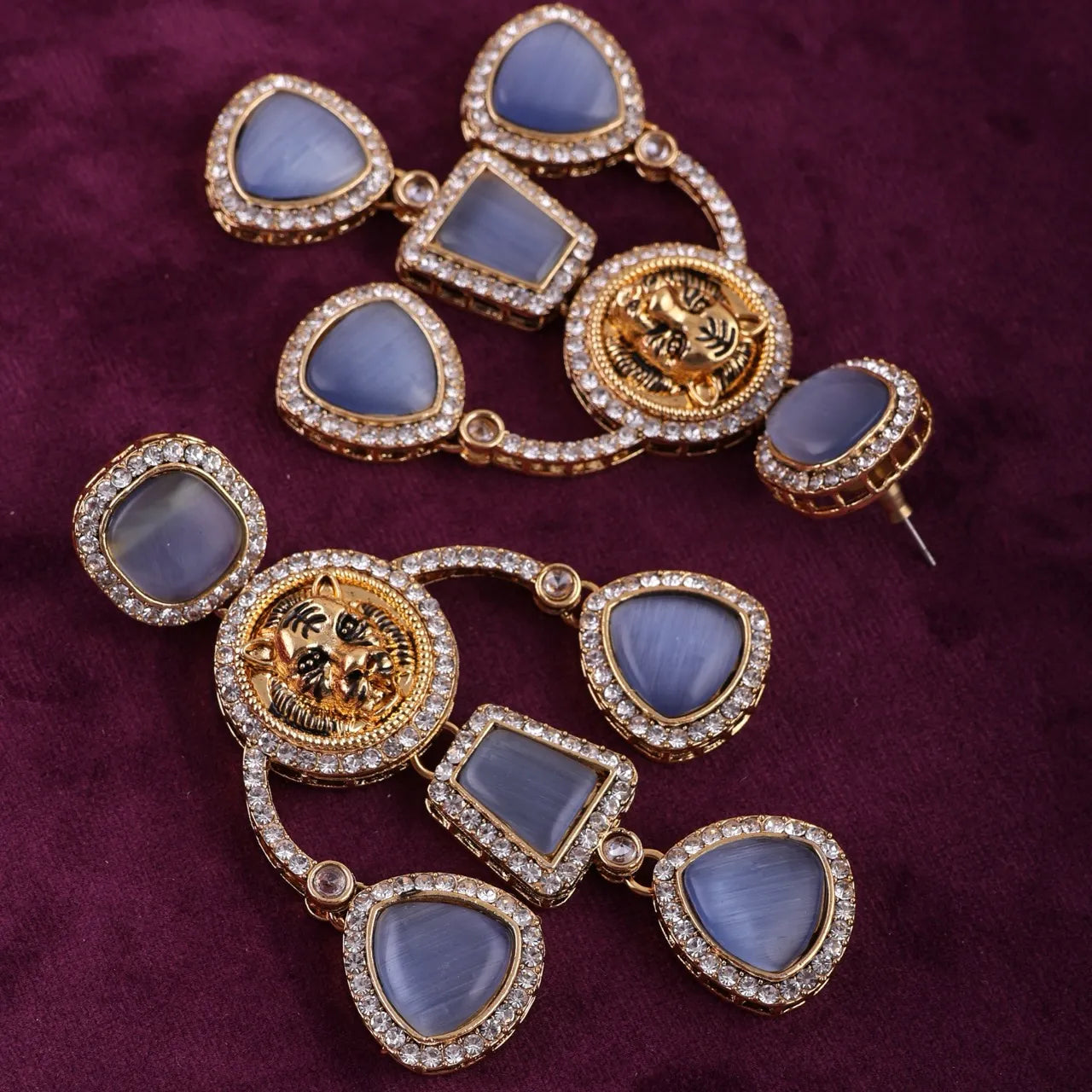 Voilet Blue Sabya Designer Earring