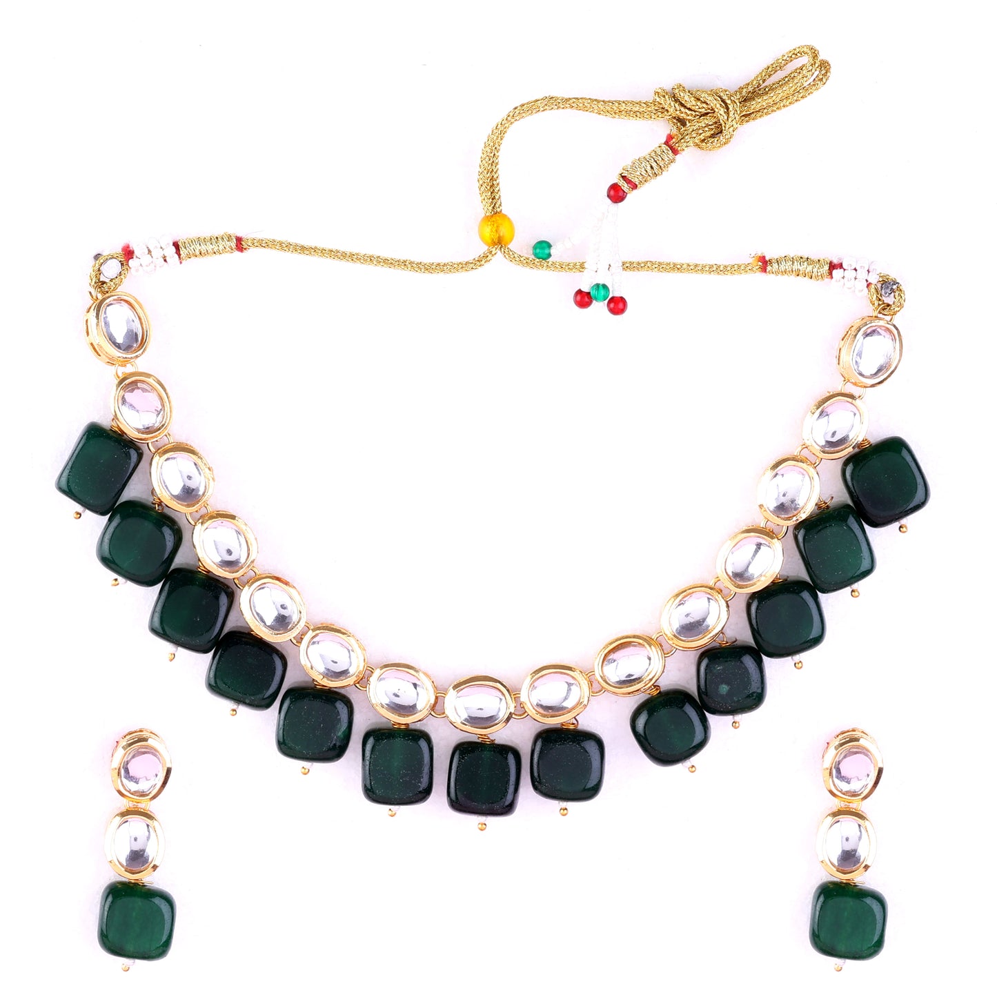 Dark Green Divnoor Kundan Necklace