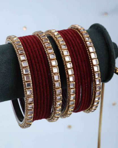 Maroon Jahan Bangle Set