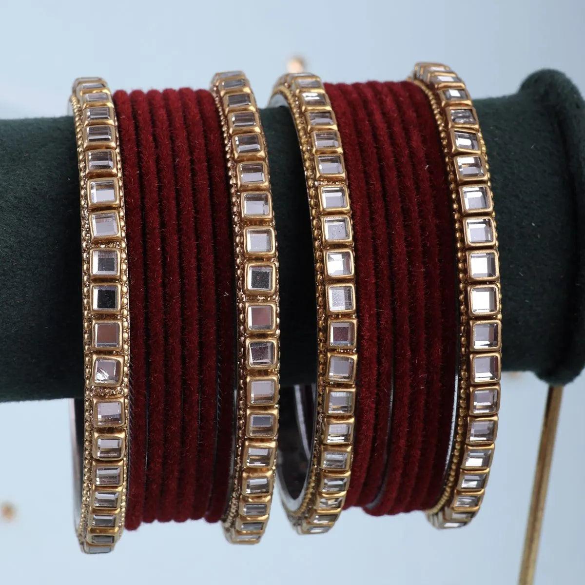 Maroon Jahan Bangle Set