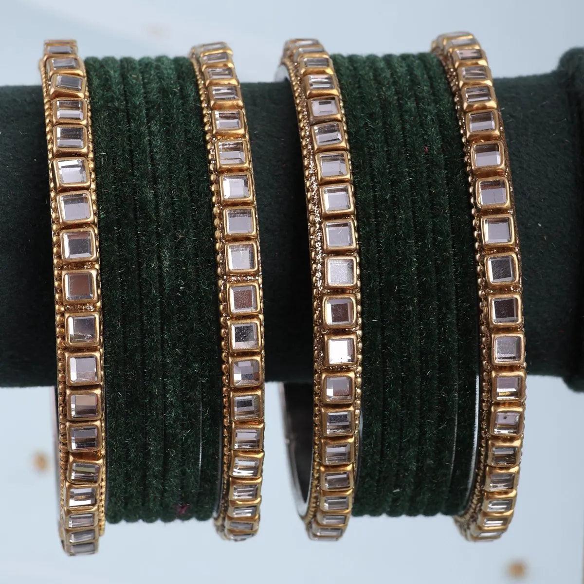 Dark Green Jahan Bangle Set