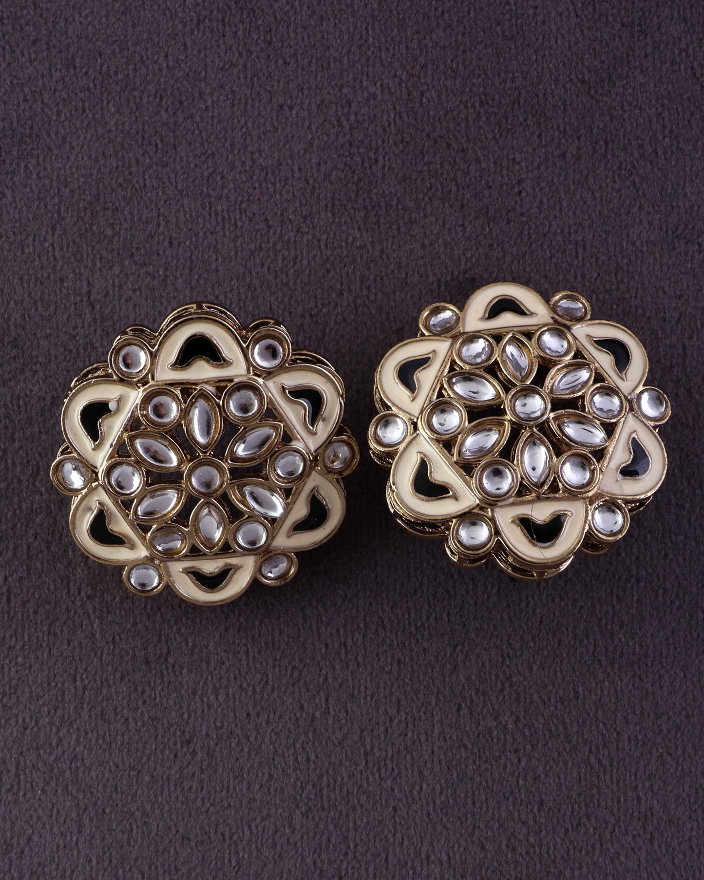 Black Kiva Meenakari Stud Earring