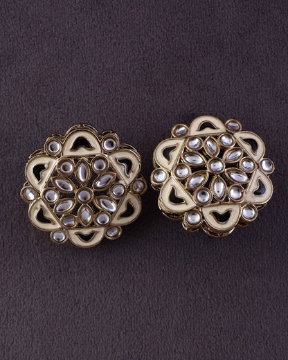 Black Kiva Meenakari Stud Earring