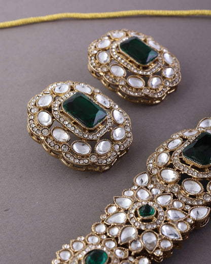 Pre Order Emerald Gunveen Choker Necklace Earring