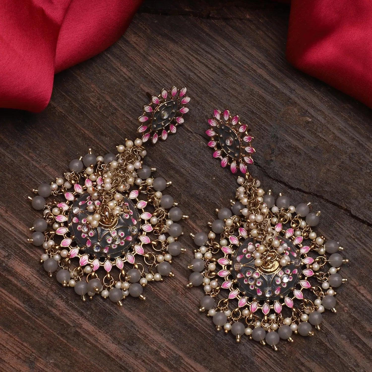 Grey Iffat Designer Earring