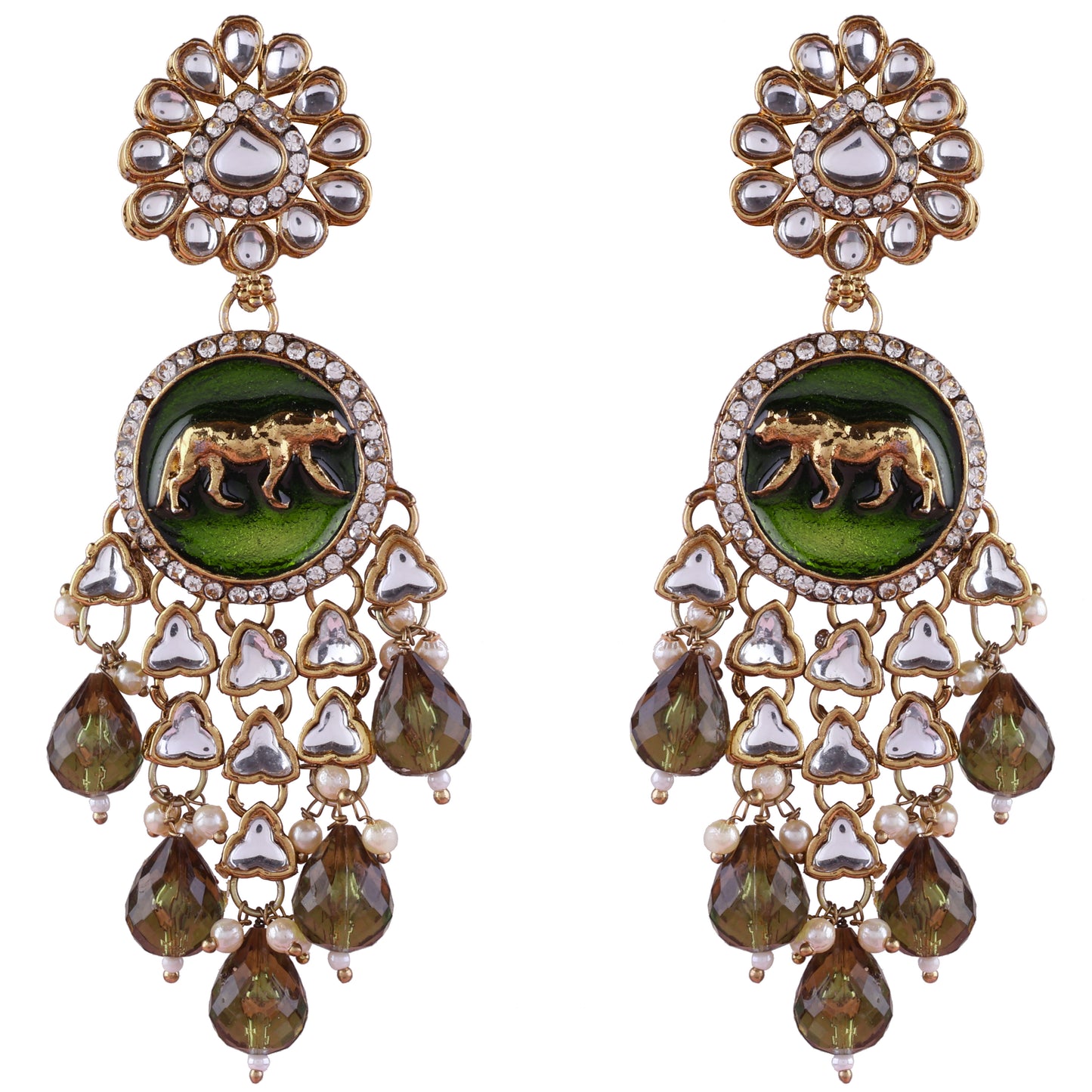 Mehendi Green Arnav Bollywood Inspired Designer Earring