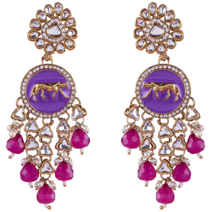 Purple Arnav Bollywood Inspired Designer Earring