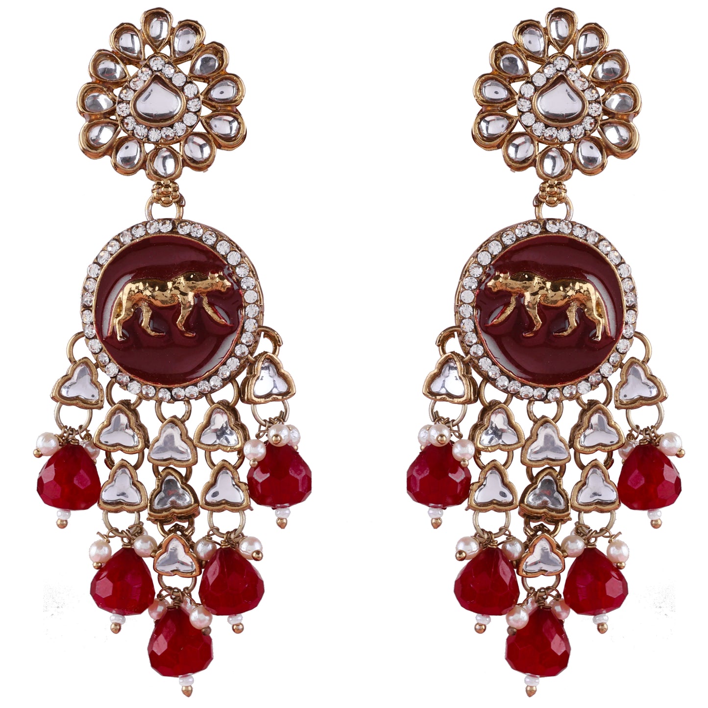 Maroon Arnav Bollywood Inspired Designer Earring