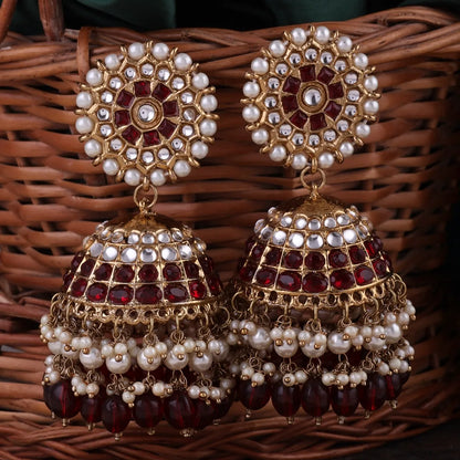 Maroon Guneet Jhumka