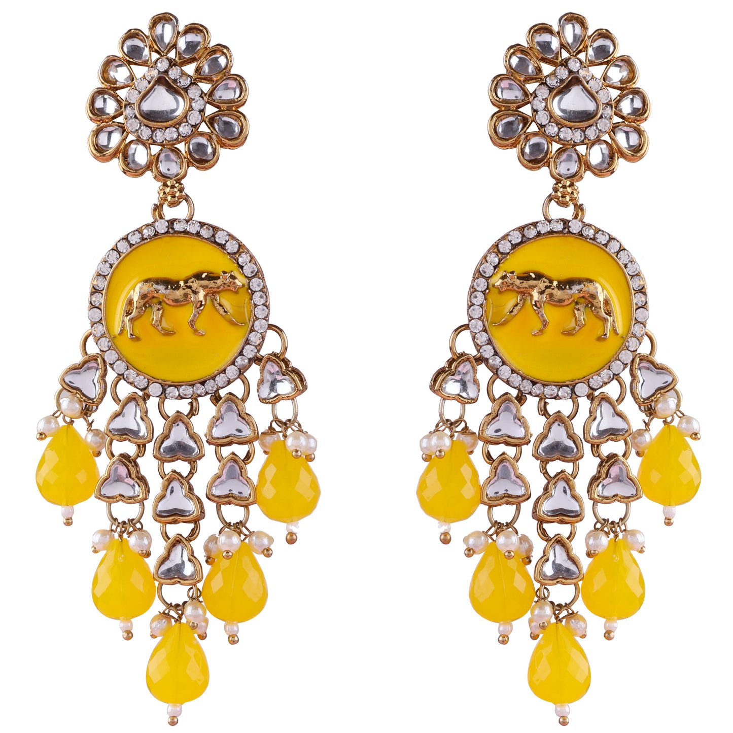 Yellow Arnav Bollywood Inspired Designer Earring