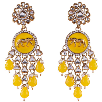 Yellow Arnav Bollywood Inspired Designer Earring