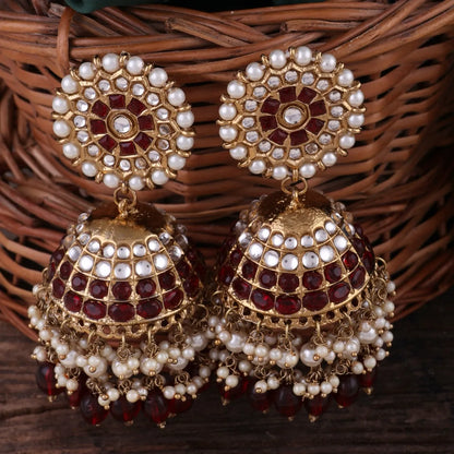 Maroon Guneet Jhumka