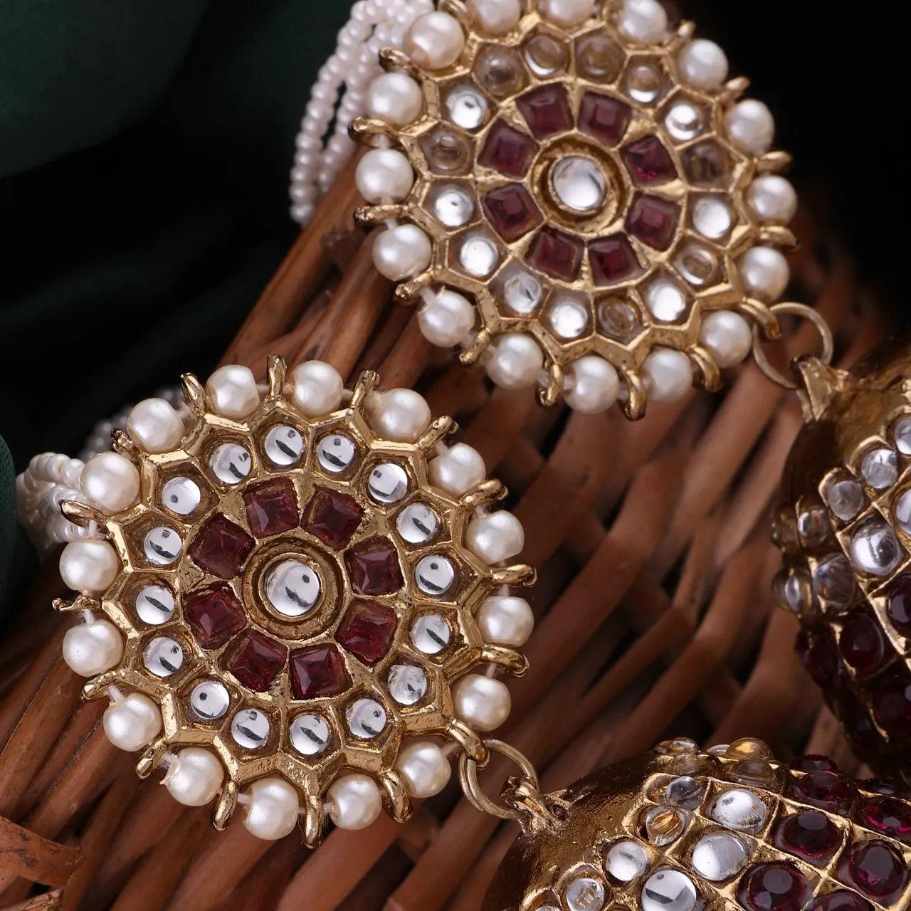 Wine Purple Guneet Jhumka with Sahara