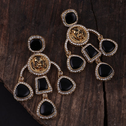 Anaya Black Sabya Designer Earring