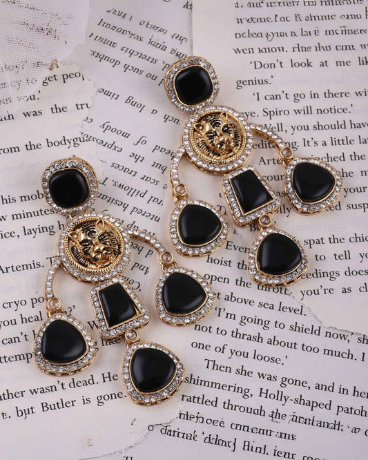 Anaya Black Sabya Designer Earring