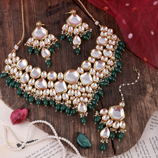 Emerald Lakshmi Royal Kundan Set