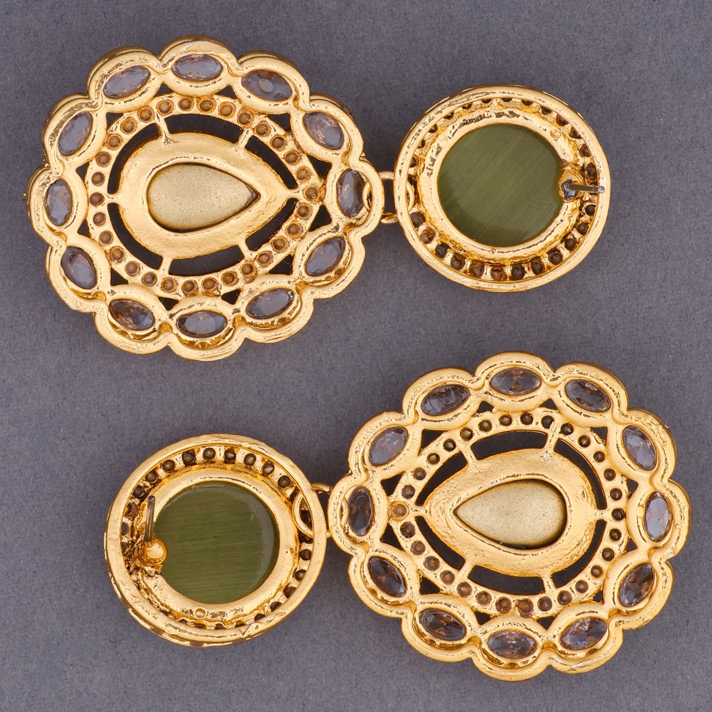 Olive Green Oshini Designer Earring