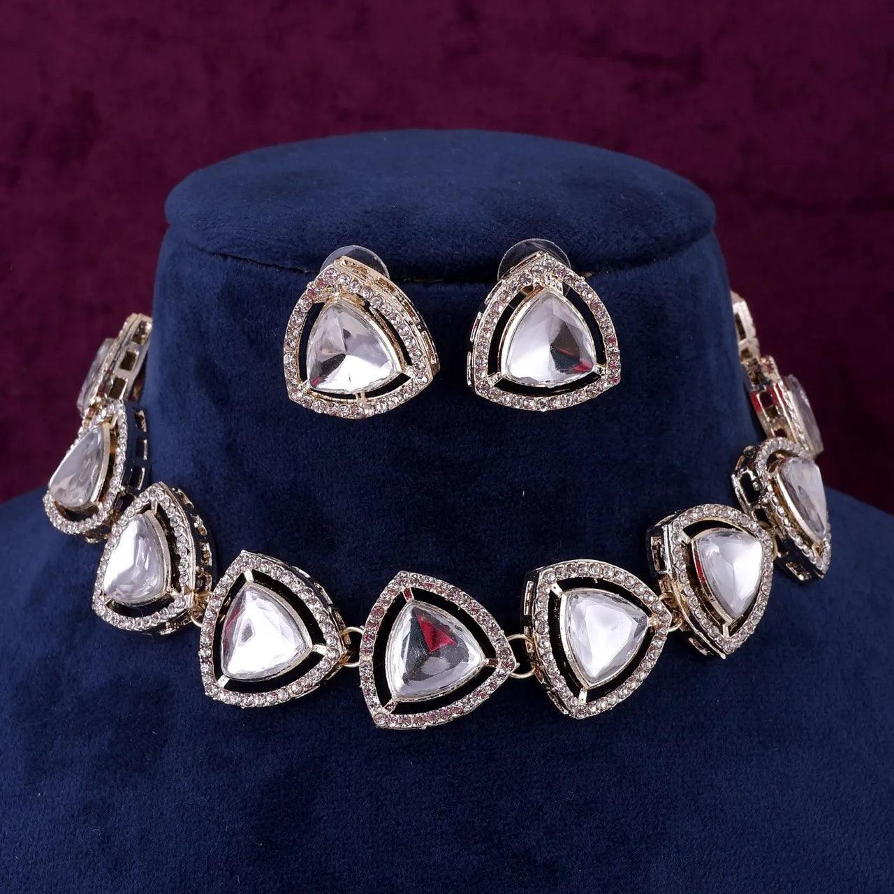 Gold Kashvi Polki Dupe Choker Set