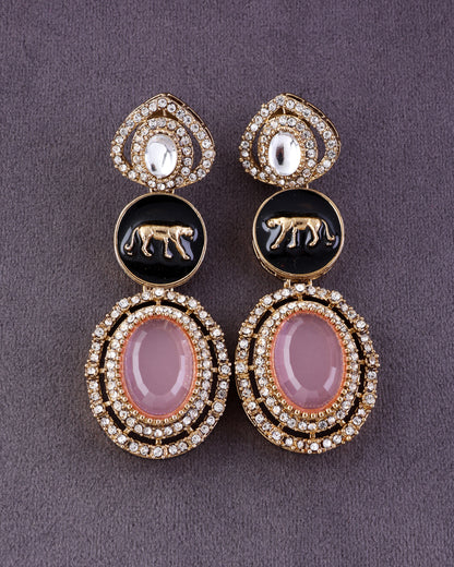 Blush Iravya Premium Designer Zircone Polki Dupe Earring