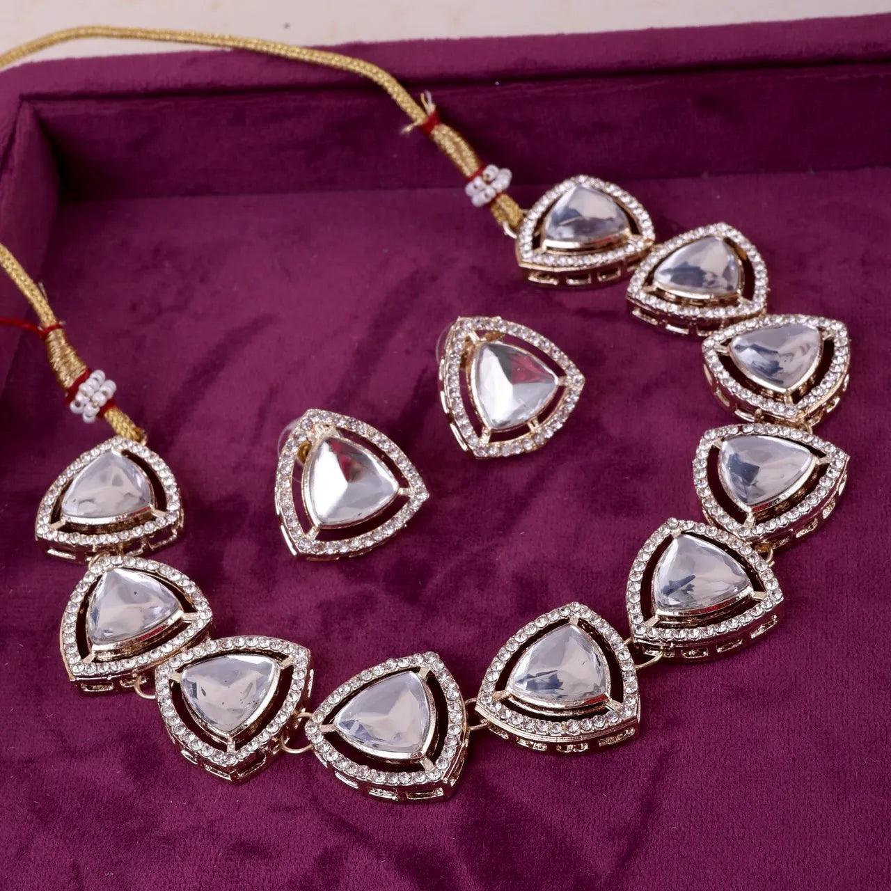 Gold Kashvi Polki Dupe Choker Set