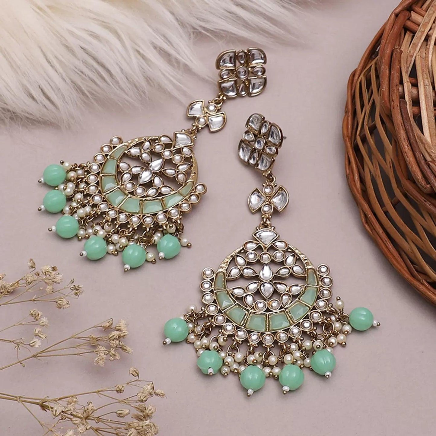 Mint Green Isha Chandbali