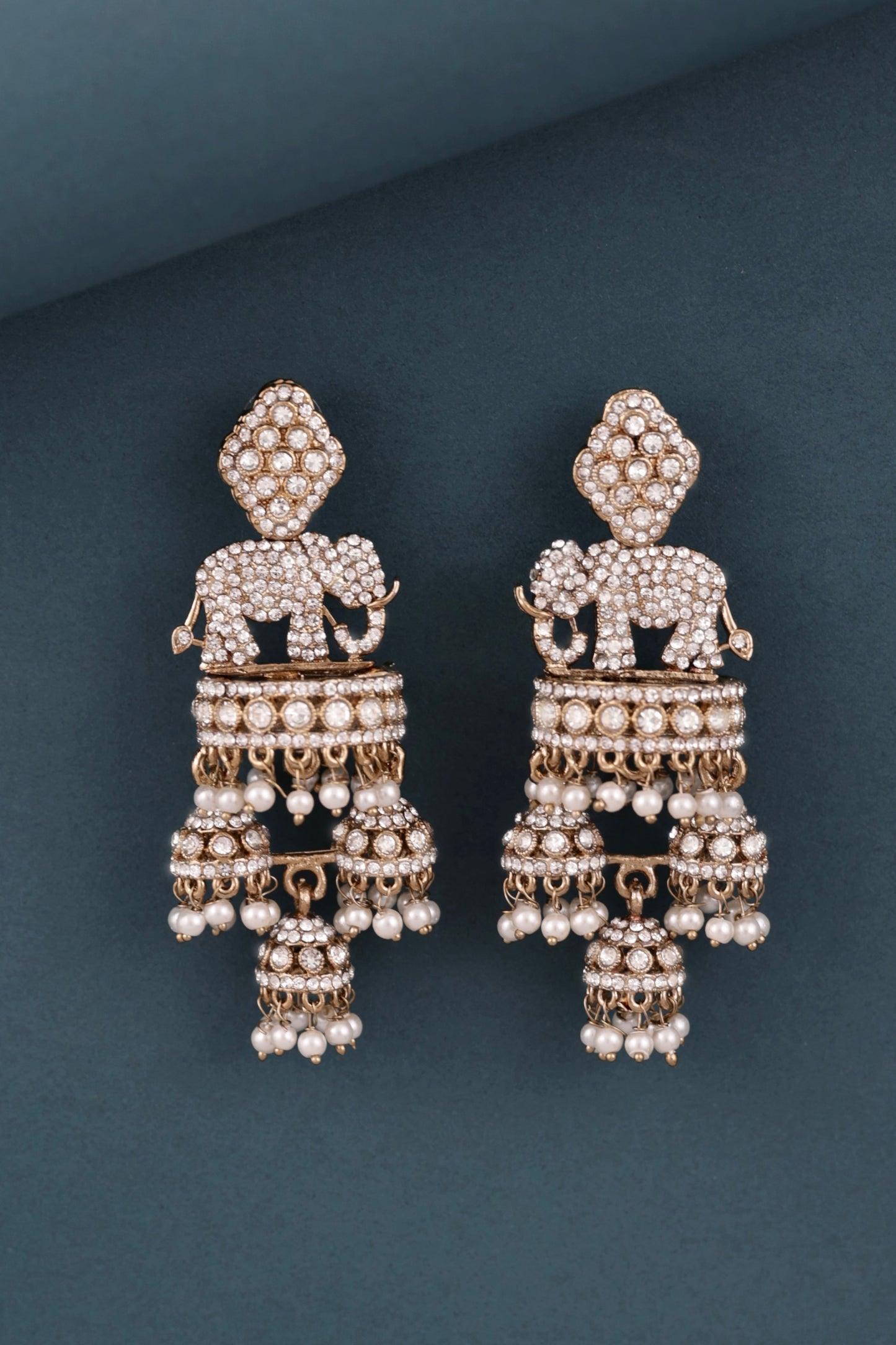 Gold Alveena Premium Designer Statement Earring