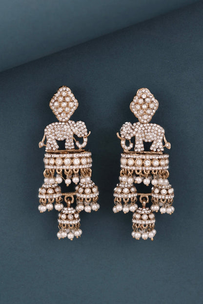 Gold Alveena Premium Designer Statement Earring