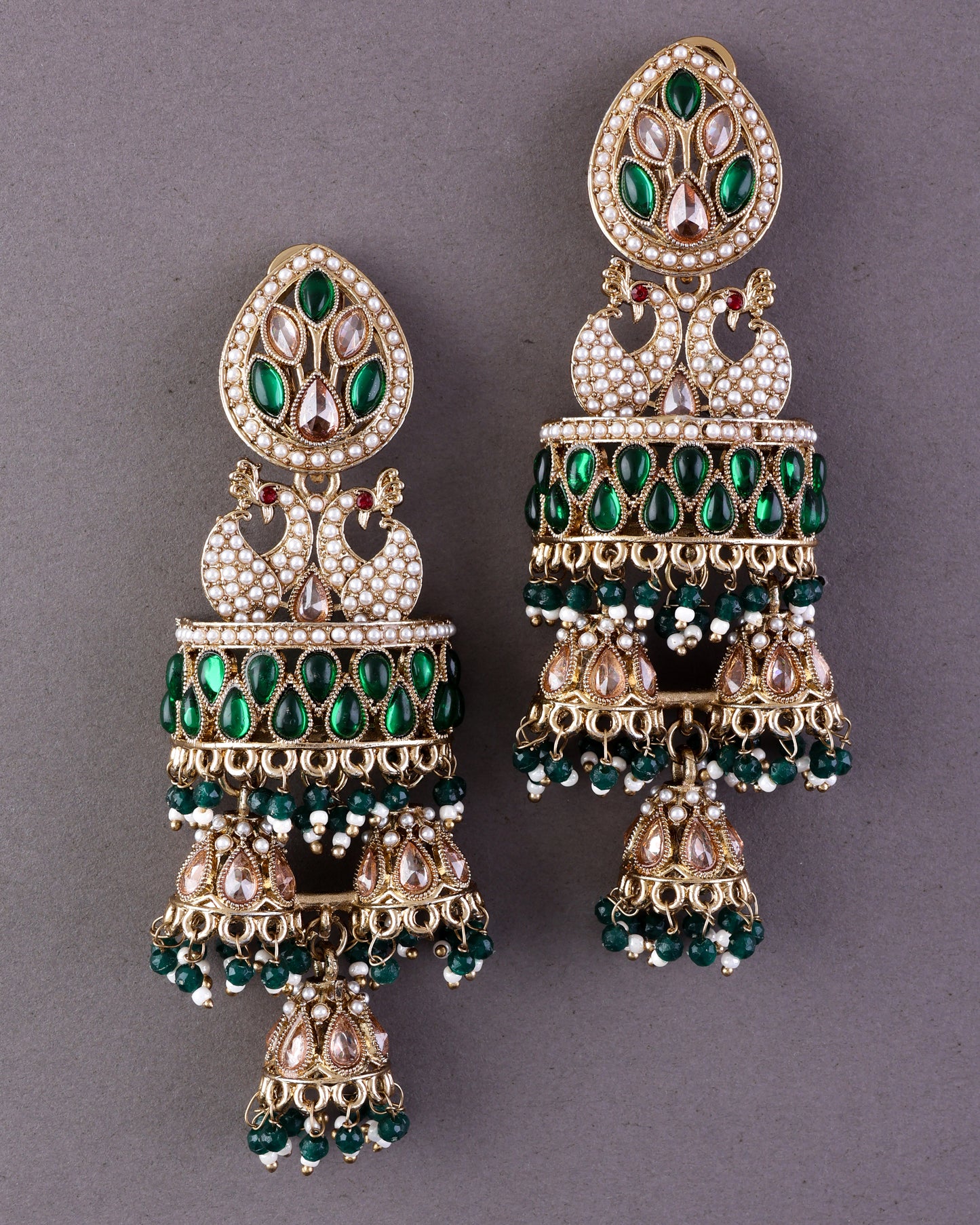 Green Sumaira Designer Peacock Earring