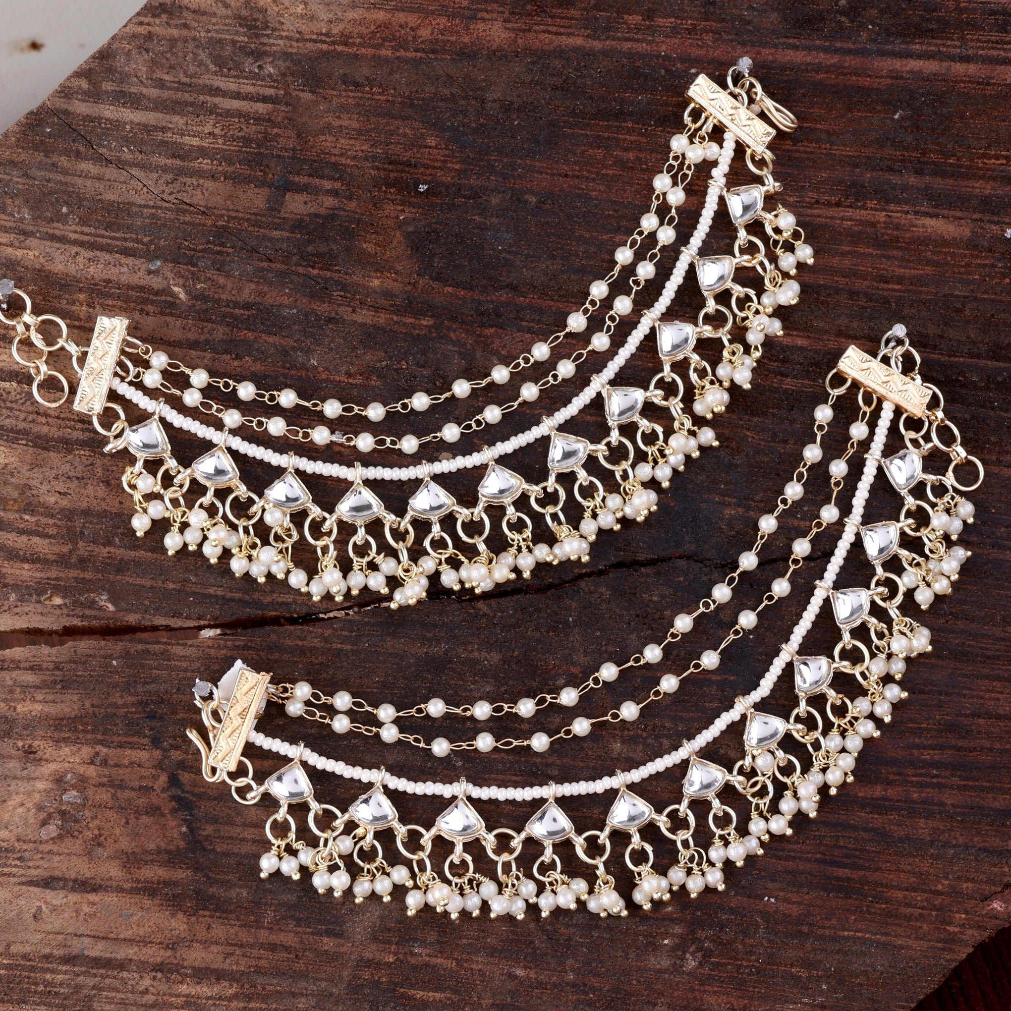 Tarun Bahubali Kundan Kaan Chain Pair