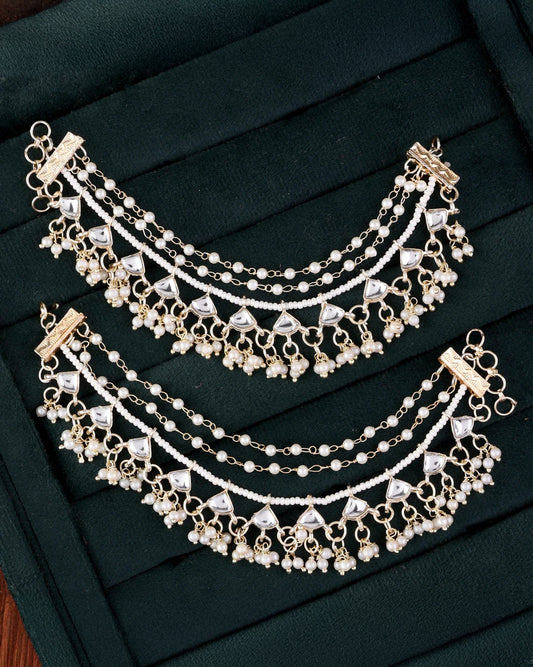 Tarun Bahubali Kundan Kaan Chain Pair