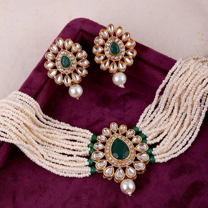 Green Chhaya Choker Set