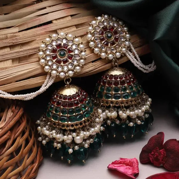 Duo shade Guneet Jhumka with Sahara