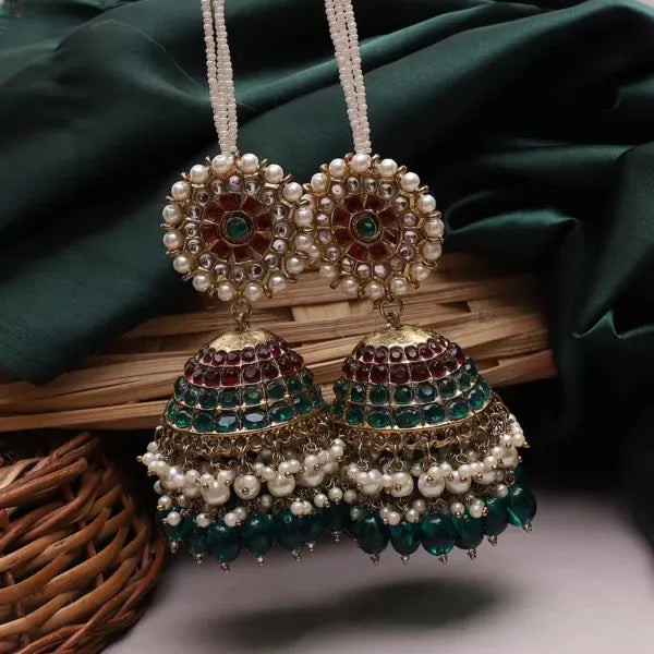 Duo shade Guneet Jhumka with Sahara