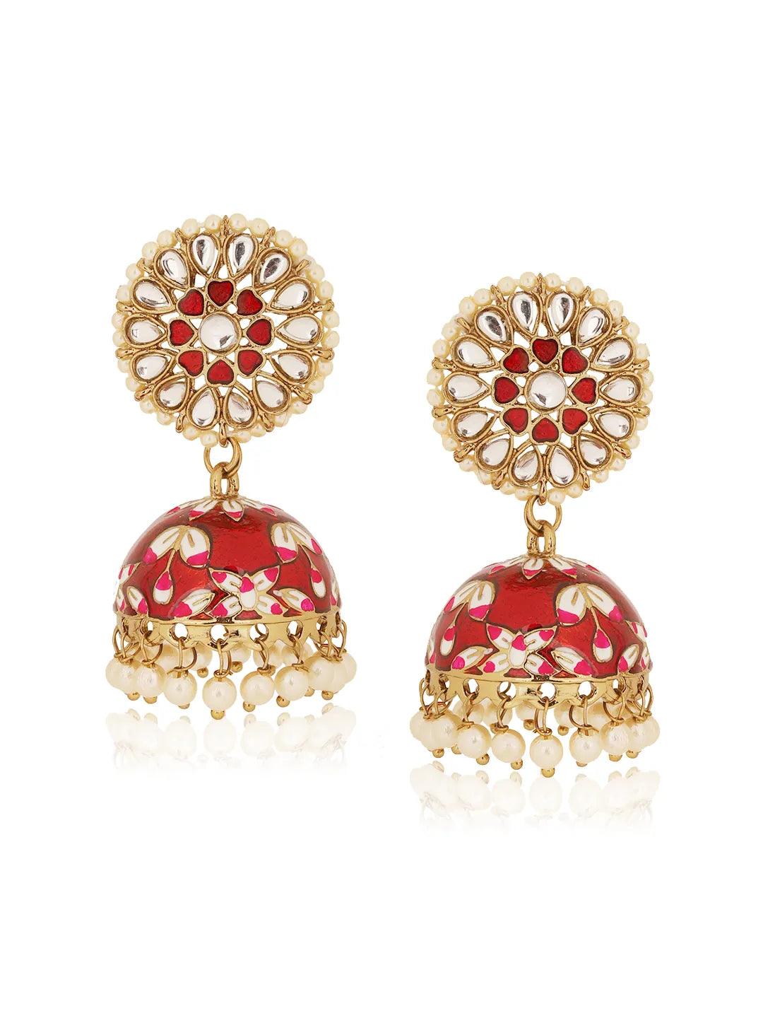 Red Nimrat Meena Jhumka