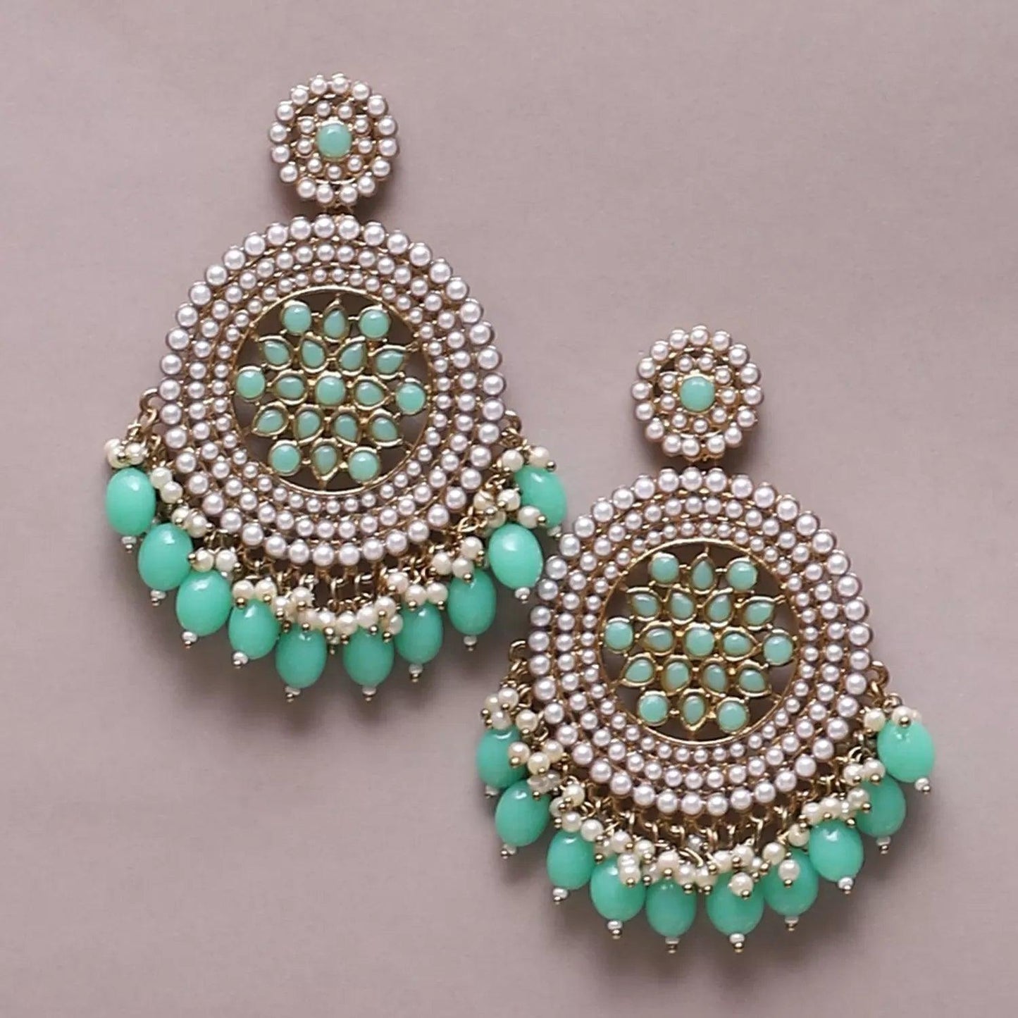 Mint Green Damini Chandbali