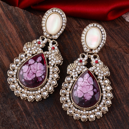 Wine Daniel Zircon Earring