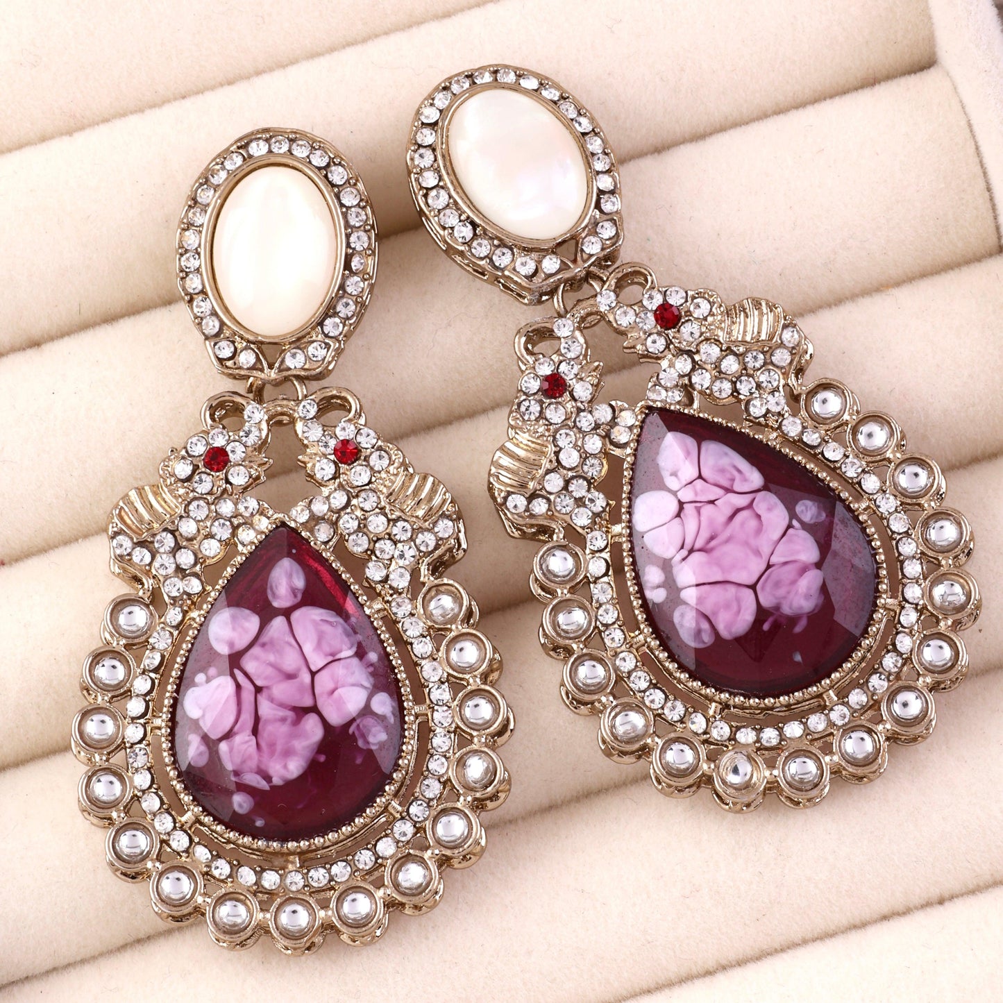 Wine Daniel Zircon Earring