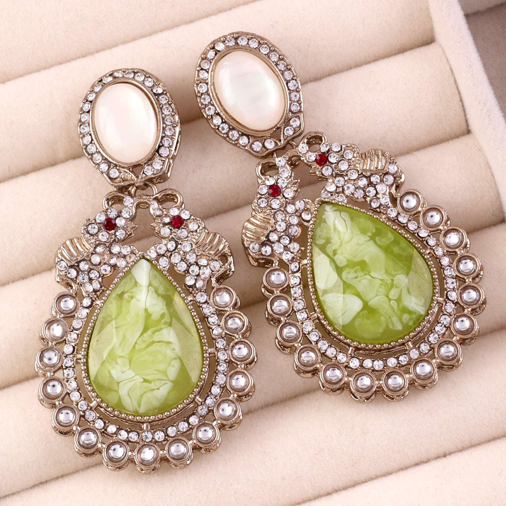 Olive Green Daniel Zircon Earring