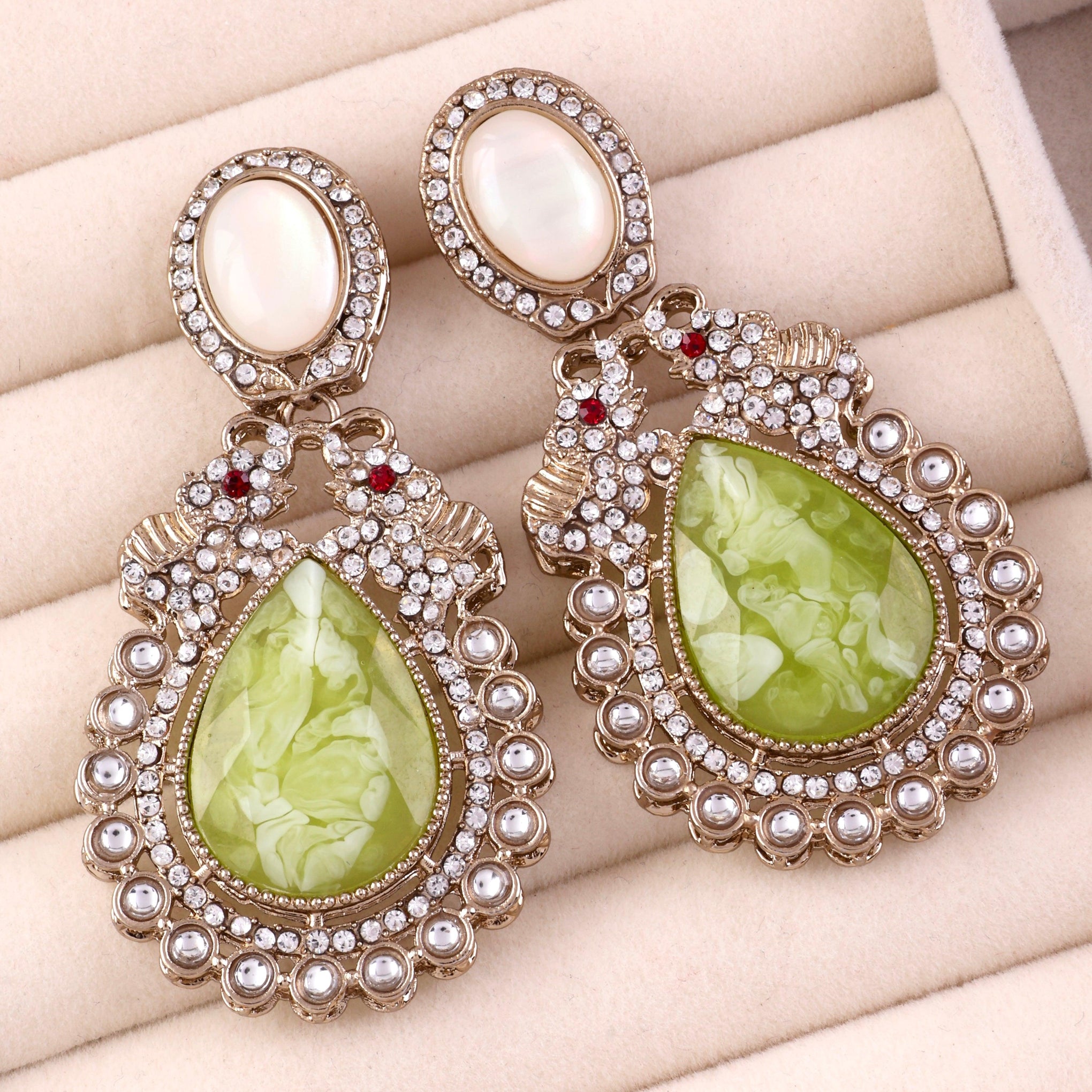 Olive Green Daniel Zircon Earring