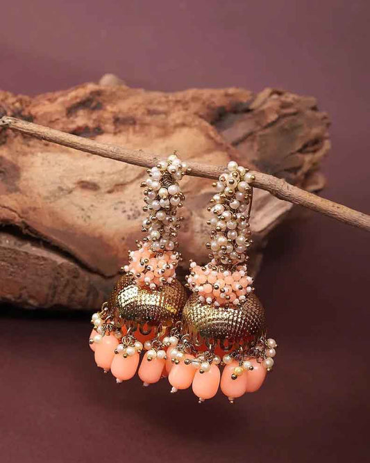 Peach Mishti Jhumka
