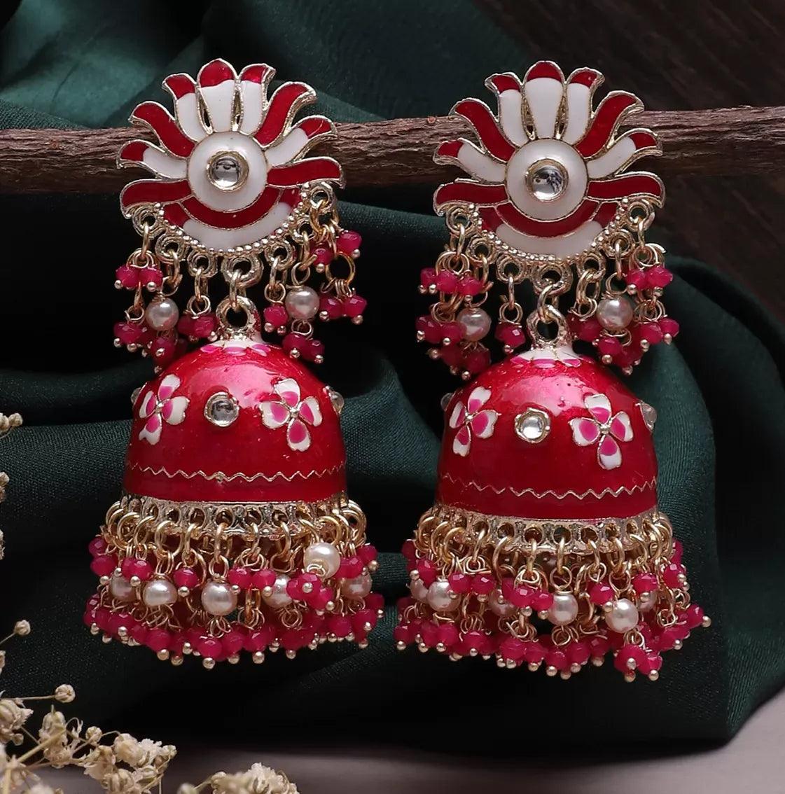 Dark Pink Ekta Jhumka