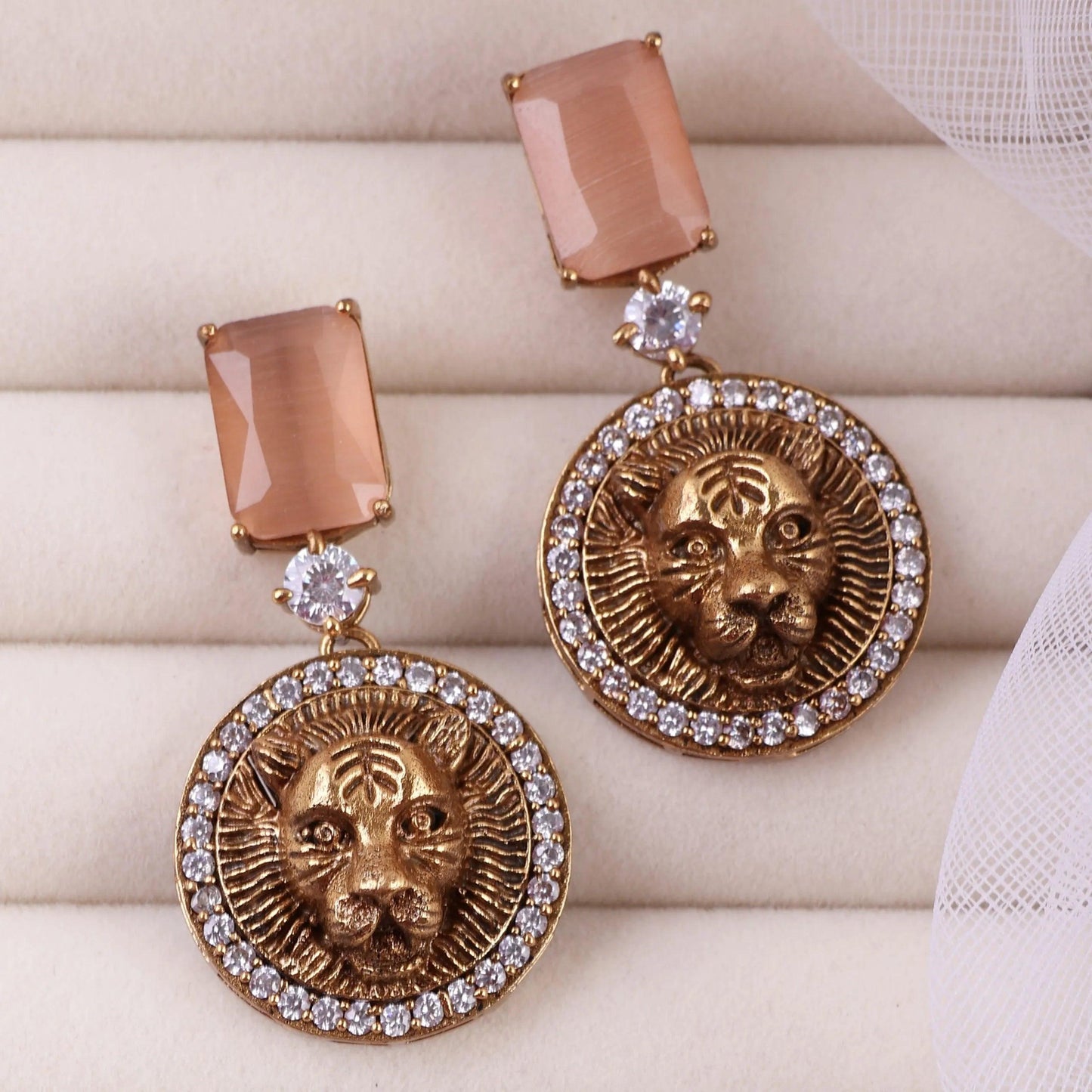 Peach Shriya Designer Earring