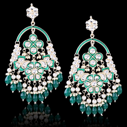 Green Rajvee Meena Chandbali